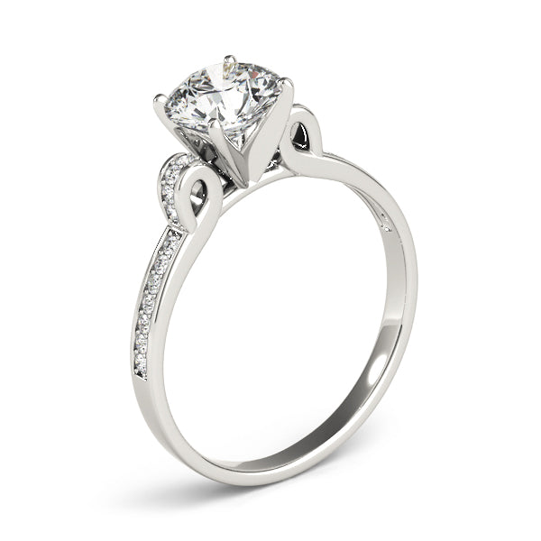 Statement Prong-Set Round Diamond Engagement Ring in 10K/14K gold and platinum with certified lab-grown or natural diamonds