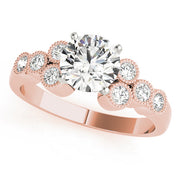 Celestial Cluster Sides Round Diamond Engagement Ring in 10K/14K gold and platinum with certified lab-grown or natural diamonds