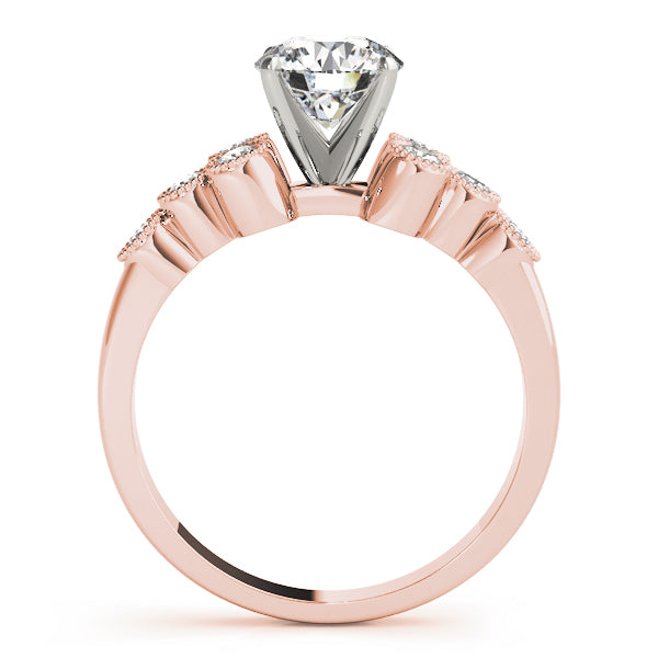 Celestial Cluster Sides Round Diamond Engagement Ring in 10K/14K gold and platinum with certified lab-grown or natural diamonds