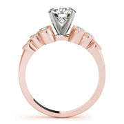 Celestial Cluster Sides Round Diamond Engagement Ring in 10K/14K gold and platinum with certified lab-grown or natural diamonds