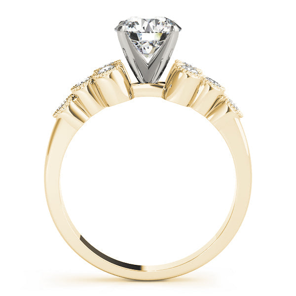 Celestial Cluster Sides Round Diamond Engagement Ring in 10K/14K gold and platinum with certified lab-grown or natural diamonds