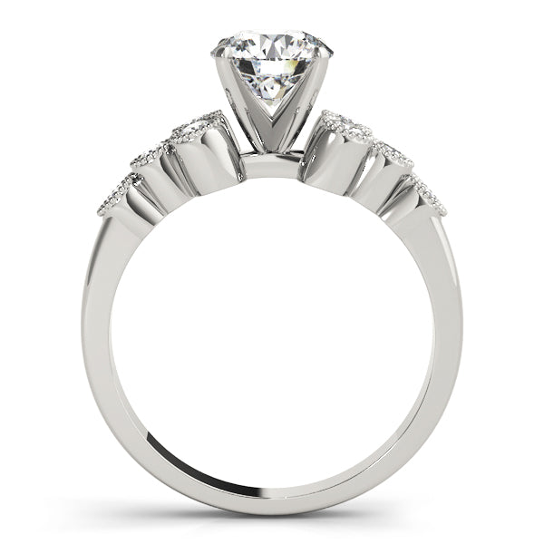 Celestial Cluster Sides Round Diamond Engagement Ring in 10K/14K gold and platinum with certified lab-grown or natural diamonds