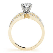 Crowned Multi-Row Round Diamond Engagement Ring in 10K/14K gold and platinum with certified lab-grown or natural diamonds