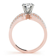 Crowned Multi-Row Round Diamond Engagement Ring in 10K/14K gold and platinum with certified lab-grown or natural diamonds