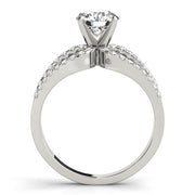 Crowned Multi-Row Round Diamond Engagement Ring in 10K/14K gold and platinum with certified lab-grown or natural diamonds