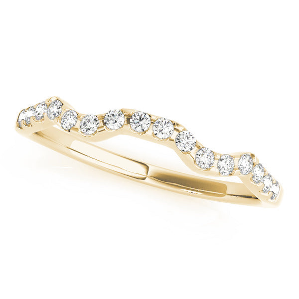 Prong Set Curved Half Eternity Ring in 10K/14K gold and platinum with certified lab-grown or natural diamonds