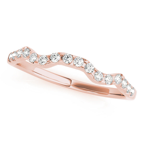 Prong Set Curved Half Eternity Ring in Gold & Platinum