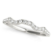 Prong Set Curved Half Eternity Ring in Gold & Platinum