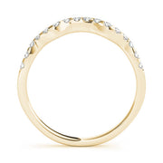 Prong Set Curved Half Eternity Ring in Gold & Platinum