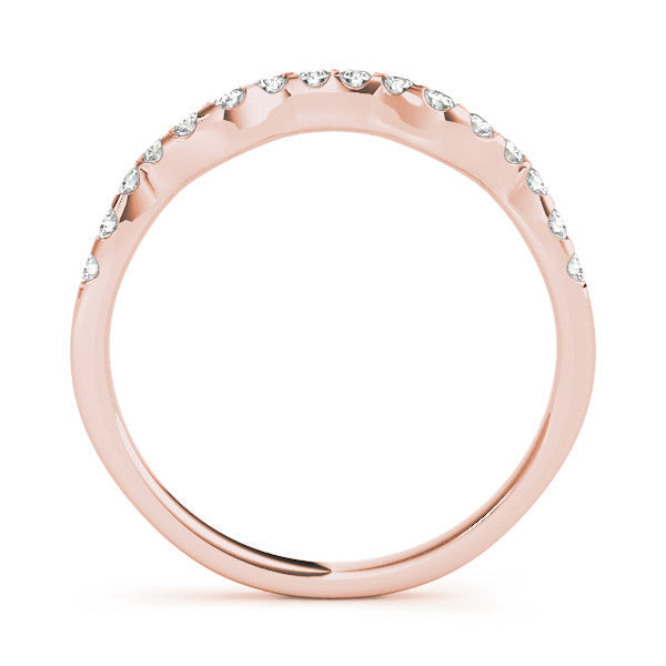 Prong Set Curved Half Eternity Ring in Gold & Platinum