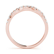 Prong Set Curved Half Eternity Ring in Gold & Platinum