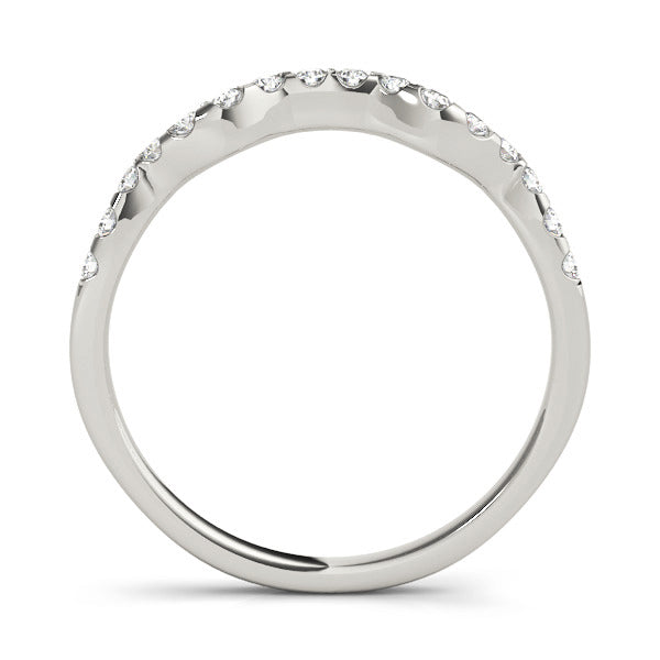Prong Set Curved Half Eternity Ring in Gold & Platinum