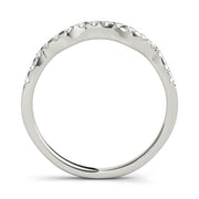 Prong Set Curved Half Eternity Ring in Gold & Platinum