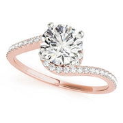 Splendid Bypass Round Diamond Engagement Ring in 10K/14K gold and platinum with certified lab-grown or natural diamonds
