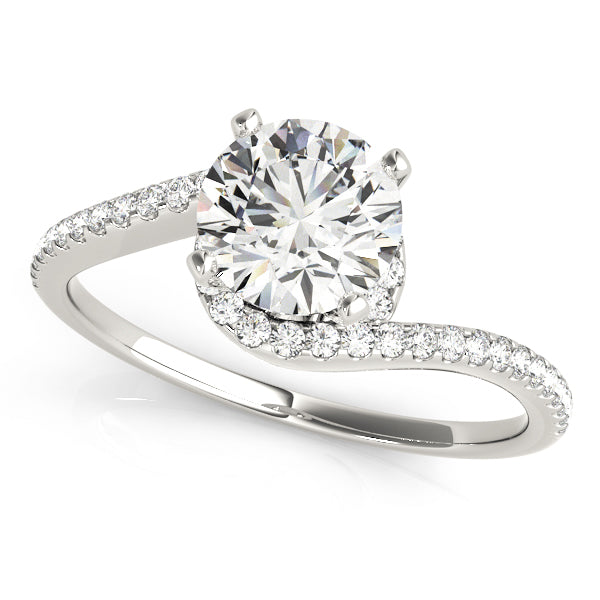 Splendid Bypass Round Diamond Engagement Ring in 10K/14K gold and platinum with certified lab-grown or natural diamonds