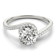 Splendid Bypass Round Diamond Engagement Ring in 10K/14K gold and platinum with certified lab-grown or natural diamonds