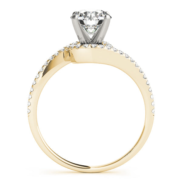 Splendid Bypass Round Diamond Engagement Ring in 10K/14K gold and platinum with certified lab-grown or natural diamonds