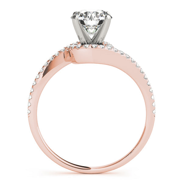 Splendid Bypass Round Diamond Engagement Ring in 10K/14K gold and platinum with certified lab-grown or natural diamonds