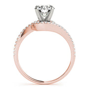 Splendid Bypass Round Diamond Engagement Ring in 10K/14K gold and platinum with certified lab-grown or natural diamonds