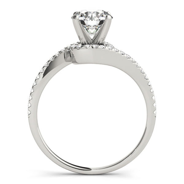 Splendid Bypass Round Diamond Engagement Ring in 10K/14K gold and platinum with certified lab-grown or natural diamonds