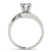 Splendid Bypass Round Diamond Engagement Ring in 10K/14K gold and platinum with certified lab-grown or natural diamonds
