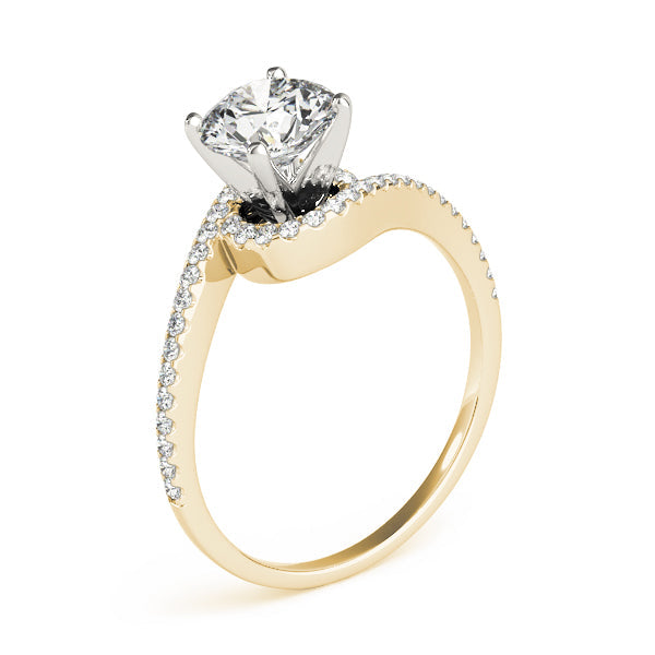 Splendid Bypass Round Diamond Engagement Ring in 10K/14K gold and platinum with certified lab-grown or natural diamonds