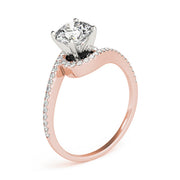 Splendid Bypass Round Diamond Engagement Ring in 10K/14K gold and platinum with certified lab-grown or natural diamonds