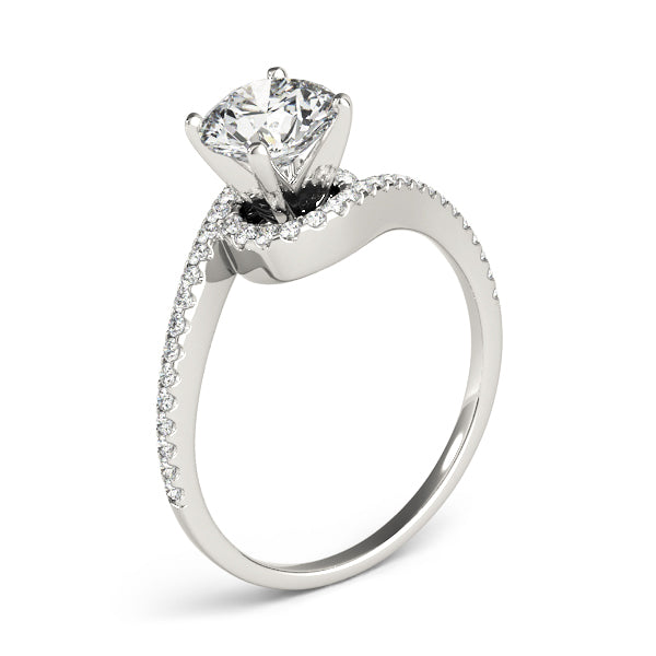Splendid Bypass Round Diamond Engagement Ring in 10K/14K gold and platinum with certified lab-grown or natural diamonds