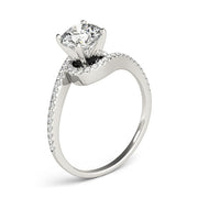 Splendid Bypass Round Diamond Engagement Ring in 10K/14K gold and platinum with certified lab-grown or natural diamonds