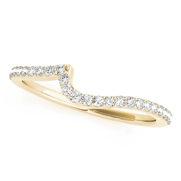 Single Row Curved Half Eternity Ring in 10K/14K gold and platinum with certified lab-grown or natural diamonds