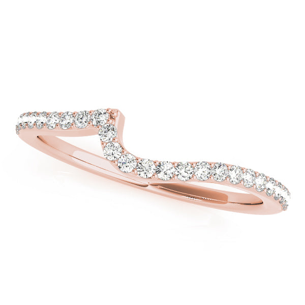 Single Row Curved Half Eternity Ring in Gold & Platinum