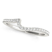 Single Row Curved Half Eternity Ring in Gold & Platinum