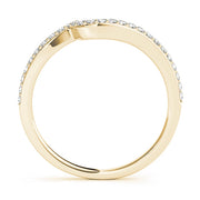 Single Row Curved Half Eternity Ring in Gold & Platinum