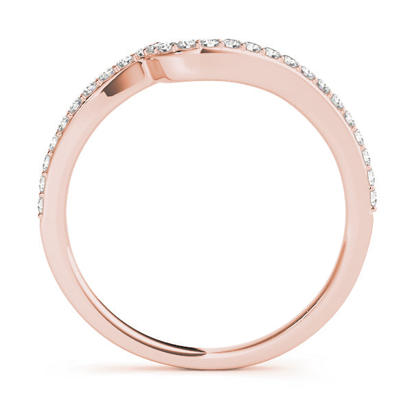 Single Row Curved Half Eternity Ring in Gold & Platinum