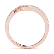 Single Row Curved Half Eternity Ring in Gold & Platinum