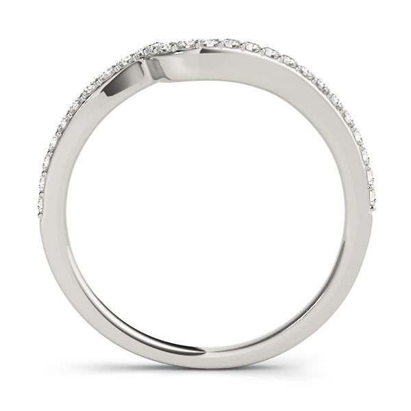 Single Row Curved Half Eternity Ring in Gold & Platinum