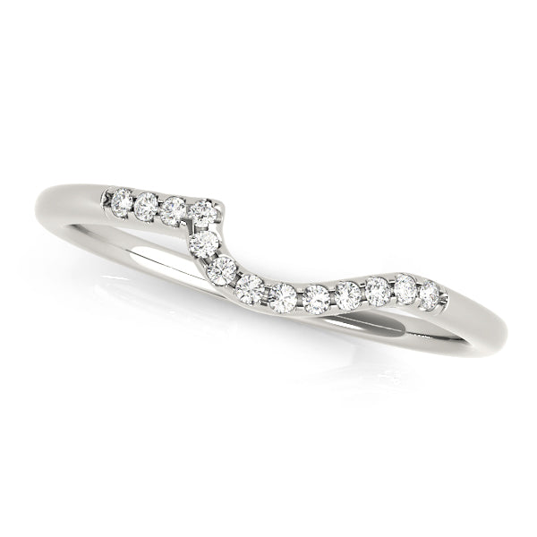Curved Half Eternity Ring in Gold & Platinum
