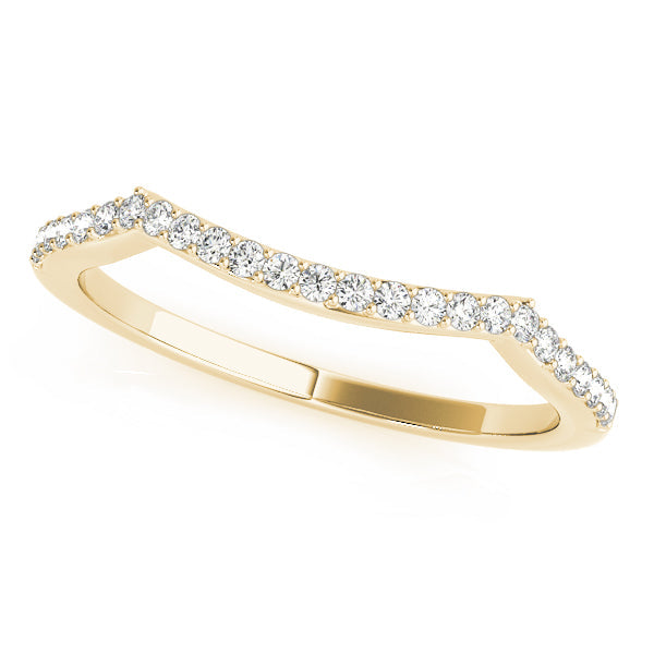 Curved Half Eternity Ring in 10K/14K gold and platinum with certified lab-grown or natural diamonds