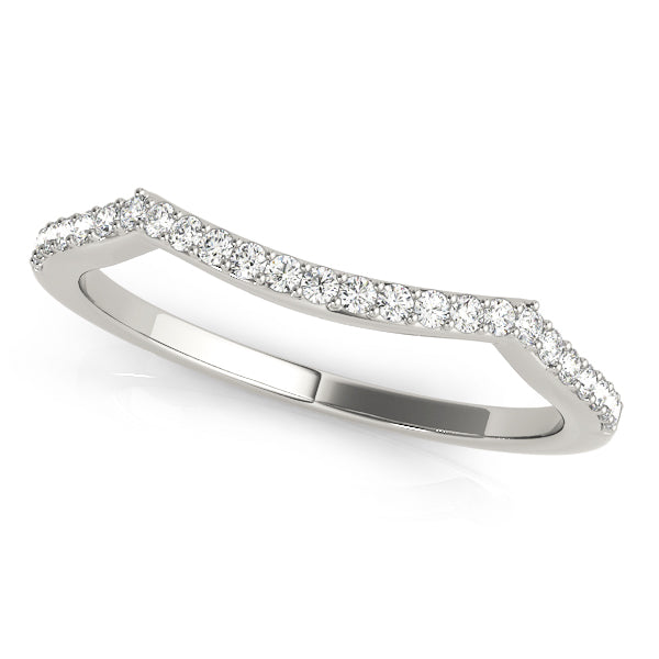 Curved Half Eternity Ring in Gold & Platinum