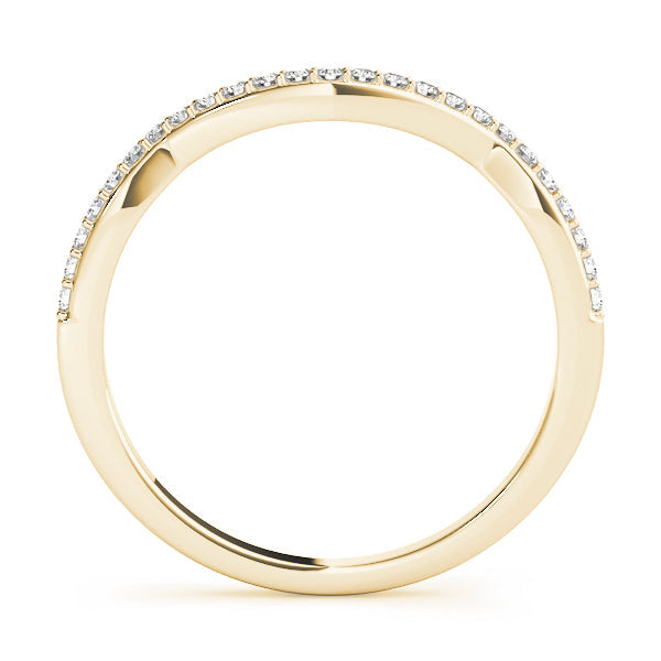 Curved Half Eternity Ring in Gold & Platinum