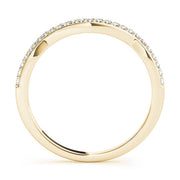 Curved Half Eternity Ring in Gold & Platinum