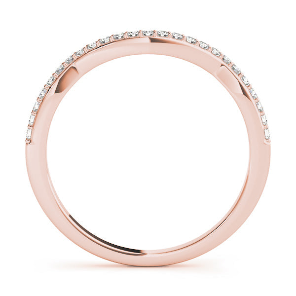 Curved Half Eternity Ring in Gold & Platinum