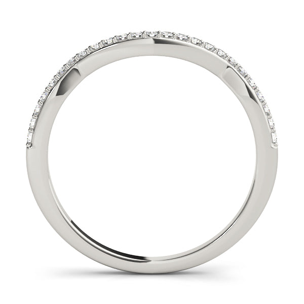 Curved Half Eternity Ring in Gold & Platinum