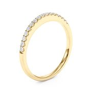 Straight Diamond Shared Prong Half Eternity Ring in Gold & Platinum