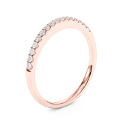 Straight Diamond Shared Prong Half Eternity Ring in Gold & Platinum