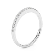 Straight Diamond Shared Prong Half Eternity Ring in Gold & Platinum