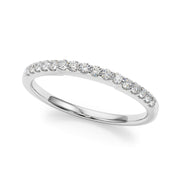Straight Diamond Shared Prong Half Eternity Ring in Gold & Platinum