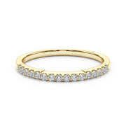 Straight Diamond Shared Prong Half Eternity Ring in Gold & Platinum