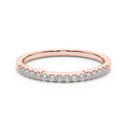 Straight Diamond Shared Prong Half Eternity Ring in Gold & Platinum