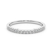 Straight Diamond Shared Prong Half Eternity Ring in Gold & Platinum